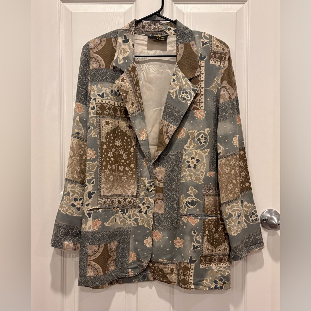 Vintage Toni Garment For CC Magic Light Floral Boho Blazer Jacket L